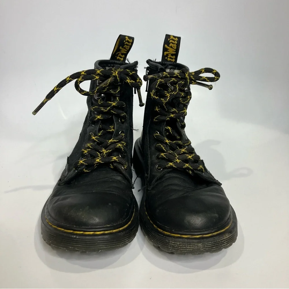 Dr. Marten’s 1460 panel canvas and leather lace‎ up boots black kids size 1